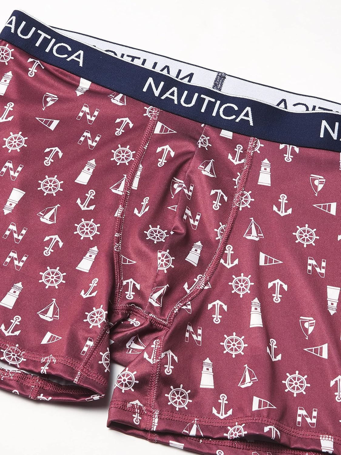 image:imageNautica Mens 4 Pack Micro Boxer BriefsPeacoatRoyal BurgundyMonaco BlueLight House Royal
