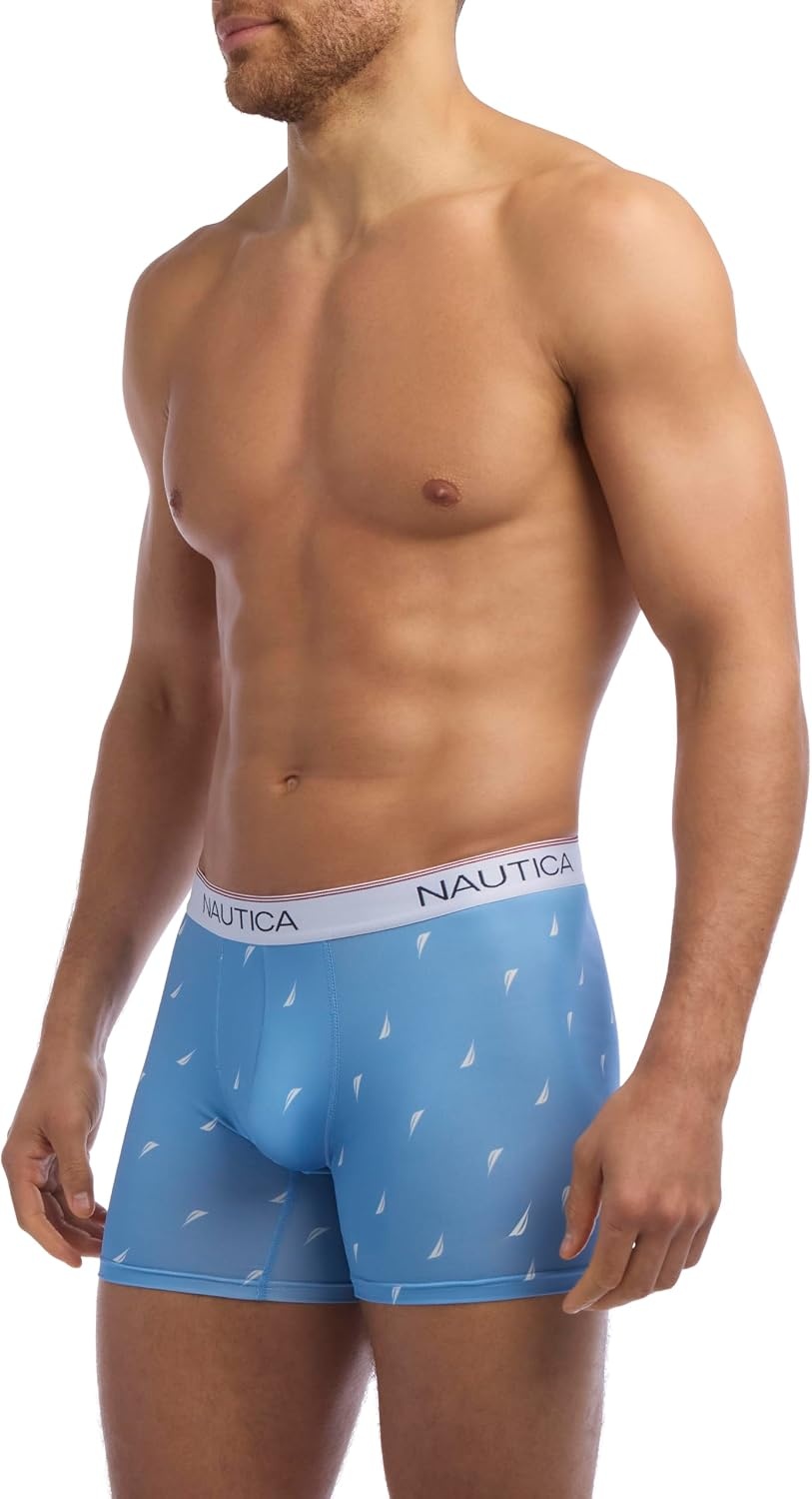image:imageNautica Mens 4 Pack Stretch Micro Boxer BriefsLemonadeUnion BlueBlue TintSail Print