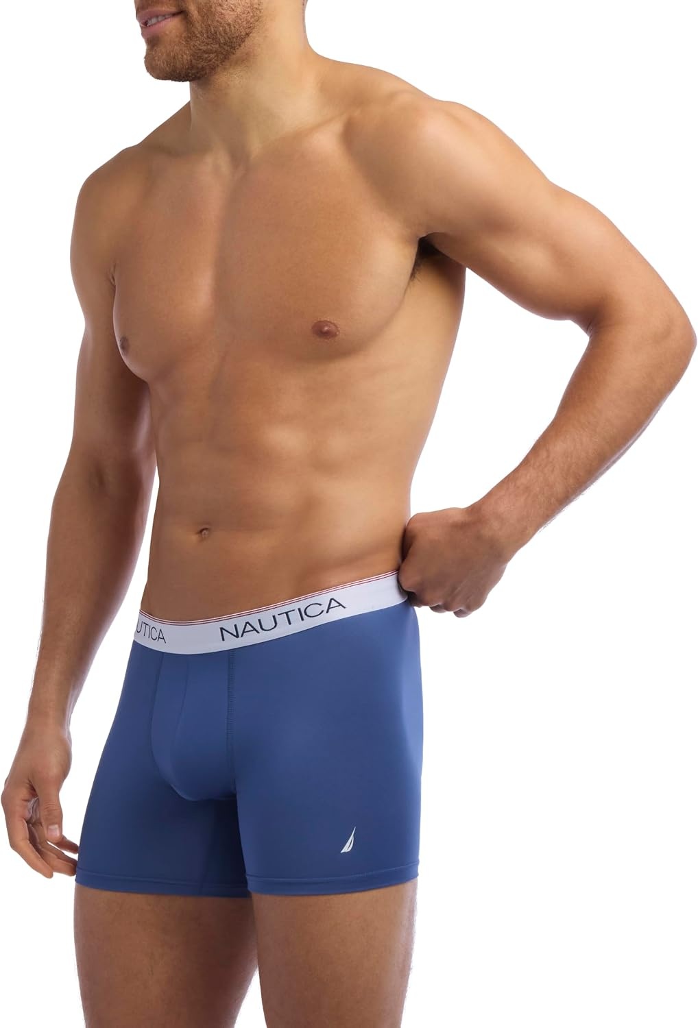 image:imageNautica Mens 4 Pack Stretch Micro Boxer BriefsPeacoatRaspberry WineLegion BlueUnion Blue