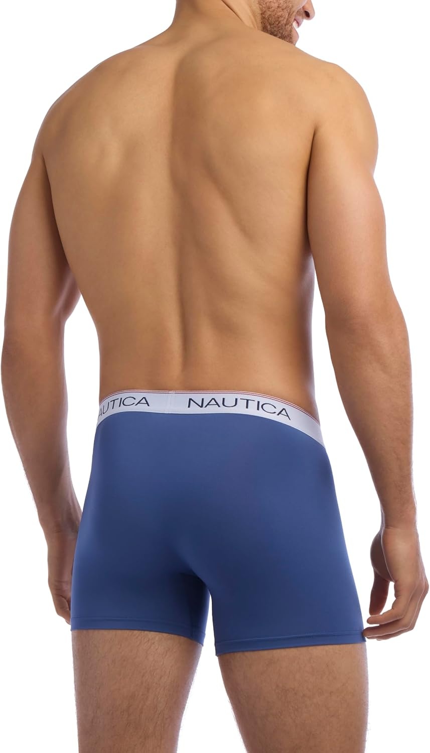 image:imageNautica Mens 4 Pack Stretch Micro Boxer BriefsPeacoatRaspberry WineLegion BlueUnion Blue