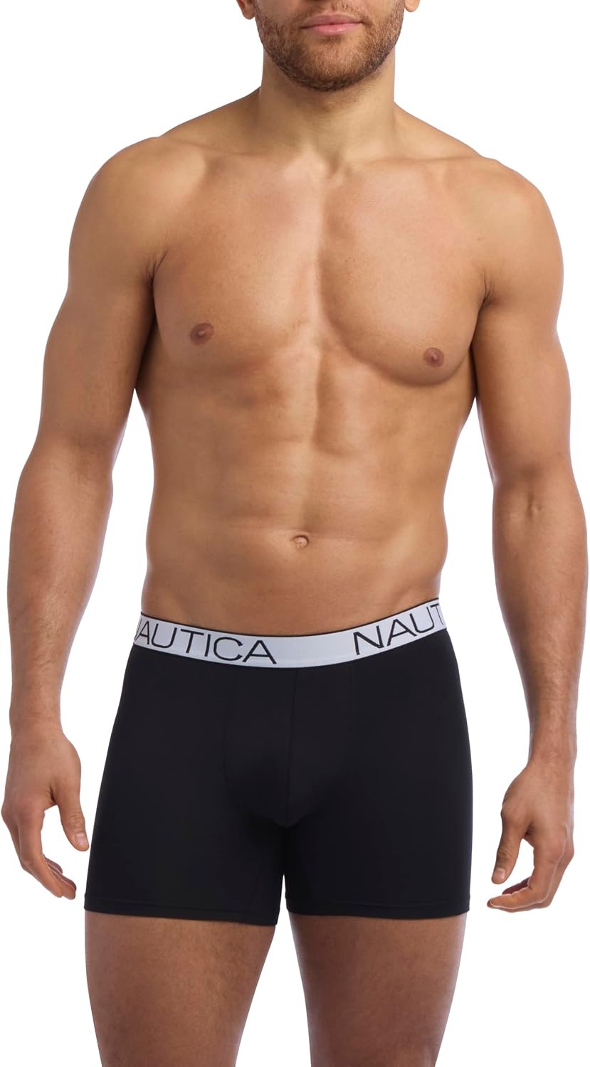 image:imageNautica Mens 4pack Brushed Micro Boxer BriefsPeacoatBlackAlloySky Way