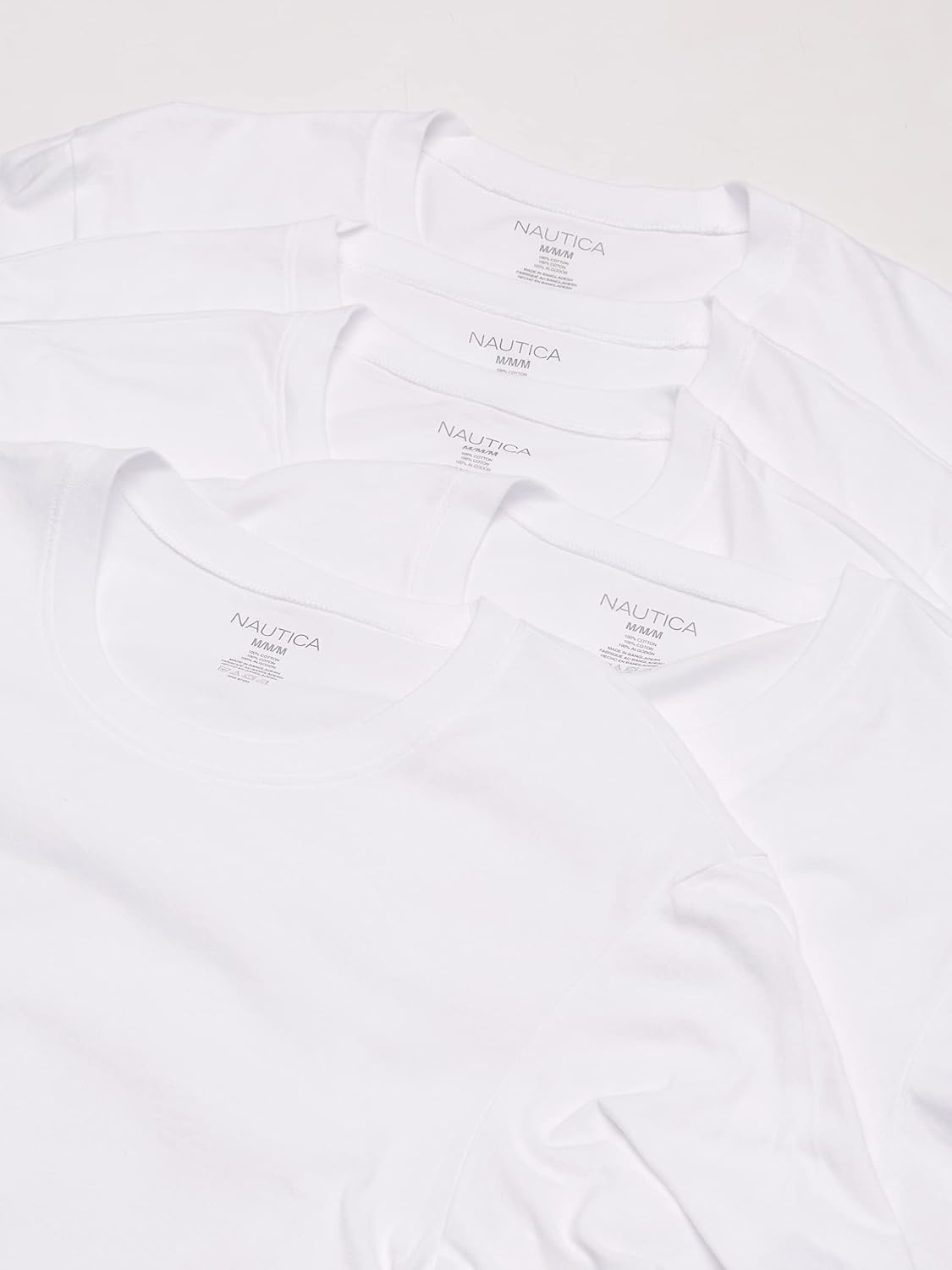 image:imageNautica Mens 5 Pack Cotton Crew Neck TShirtsWhite 5 Pack