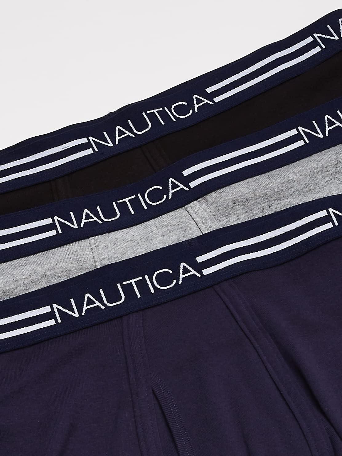 image:imageNautica Mens Classic Cotton 3Pack Boxer BriefsBlackHeather GreyNavy
