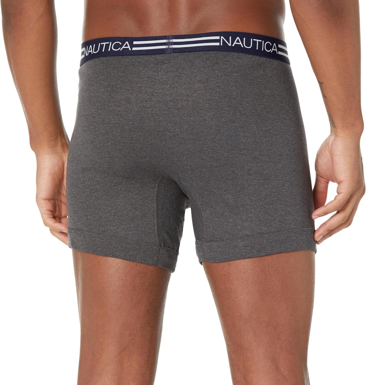 image:imageNautica Mens Classic Cotton 3Pack Boxer BriefsPeacoat HeatherCharcoal HeatherHeather Grey