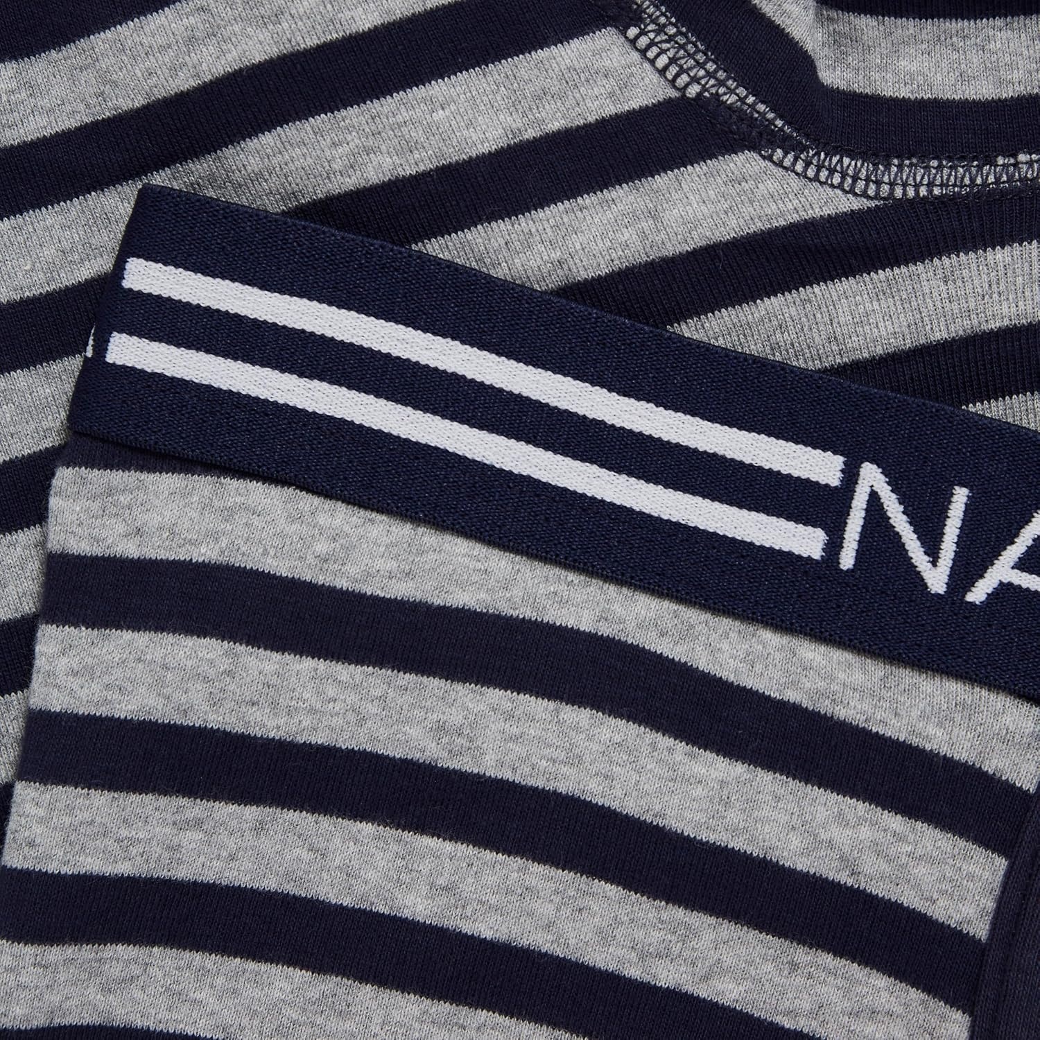 image:imageNautica Mens Classic Cotton 3Pack Boxer BriefsPeacoatAero BlueStripe Heather Grey Peacoat