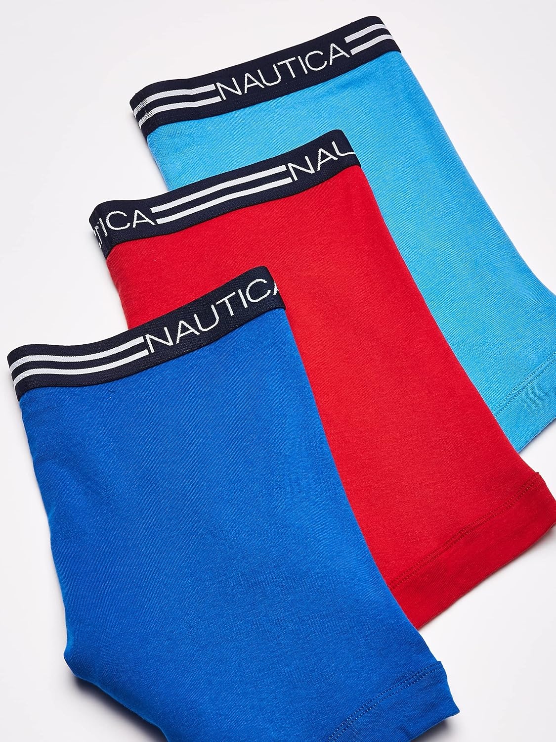 image:imageNautica Mens Classic Cotton 3Pack Boxer BriefsSea CobaltAero BlueNautica Red