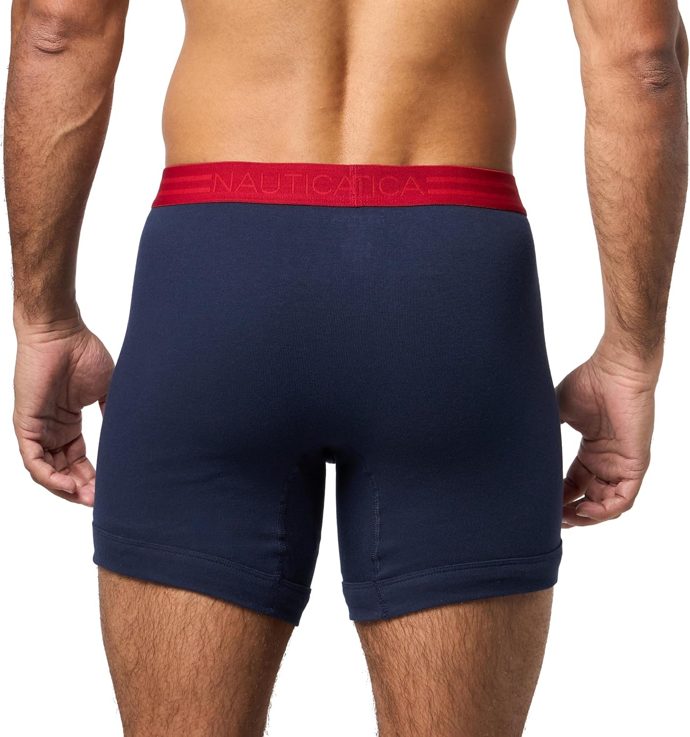 image:imageNautica Mens Classic Cotton 4pack Boxer BriefsPeacoat RedAeroStwWhite Wb