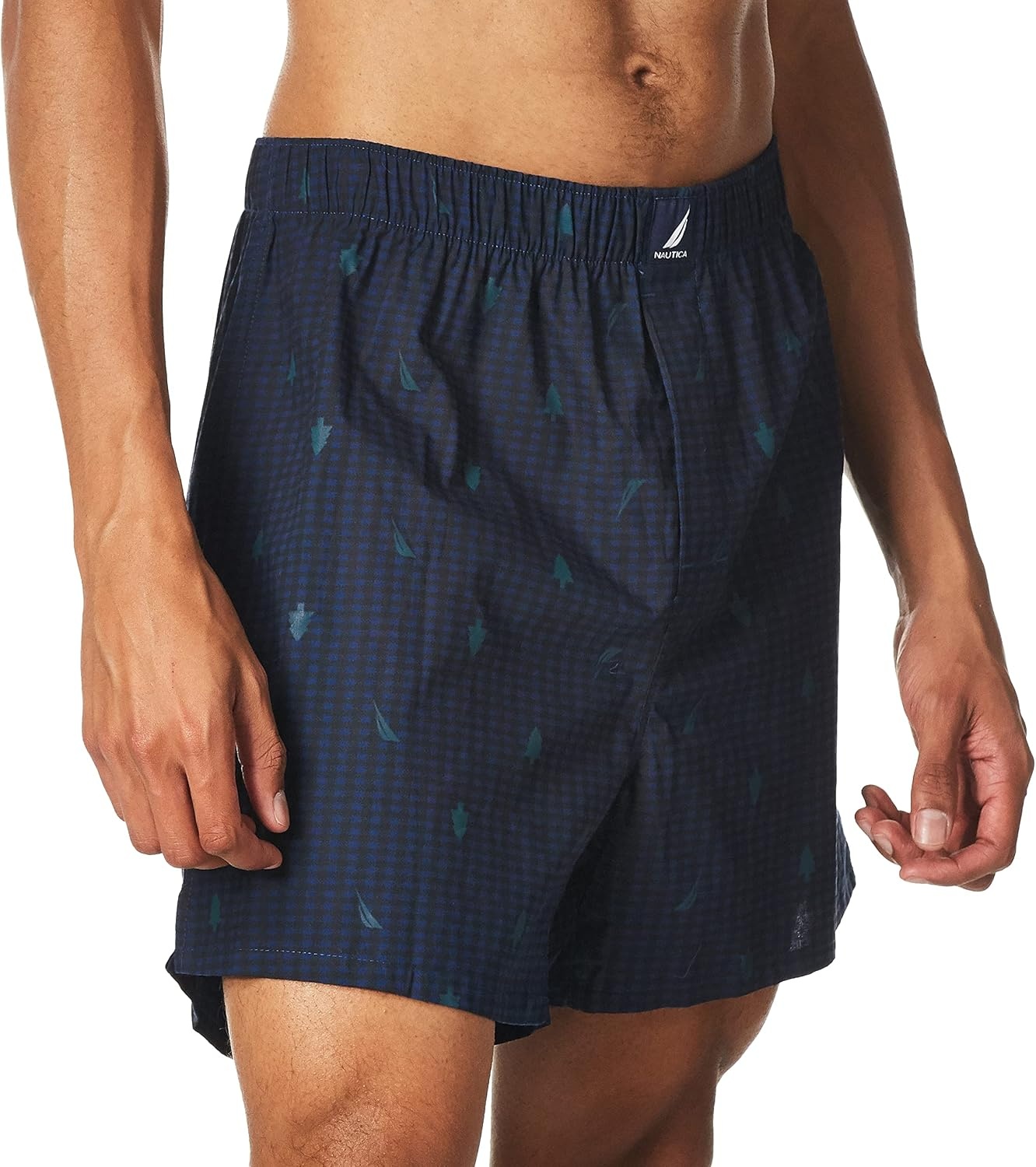 image:imageNautica Mens Classic Cotton Woven BoxerGingham Pines Estate