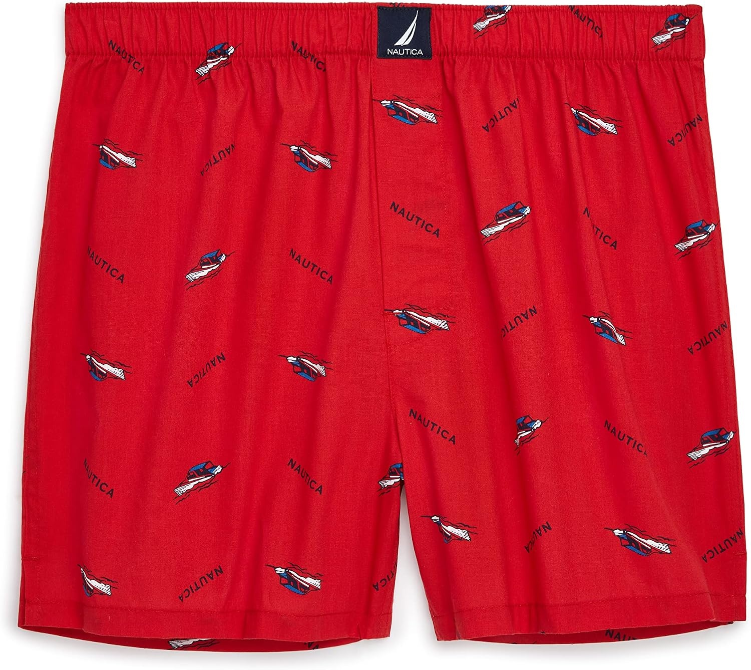 image:imageNautica Mens Classic Cotton Woven BoxerSpeedboatsnautica Red