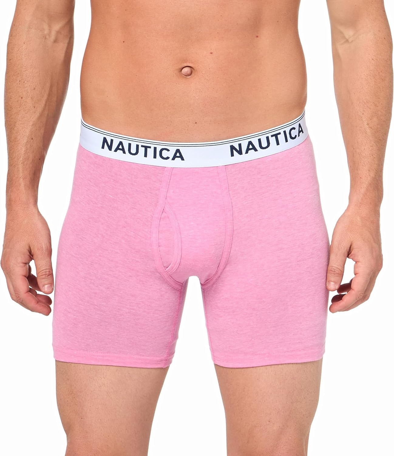 image:imageNautica Mens Stretch Performance 3pack Boxer BriefsDutchSea MistOasis Pink Heather