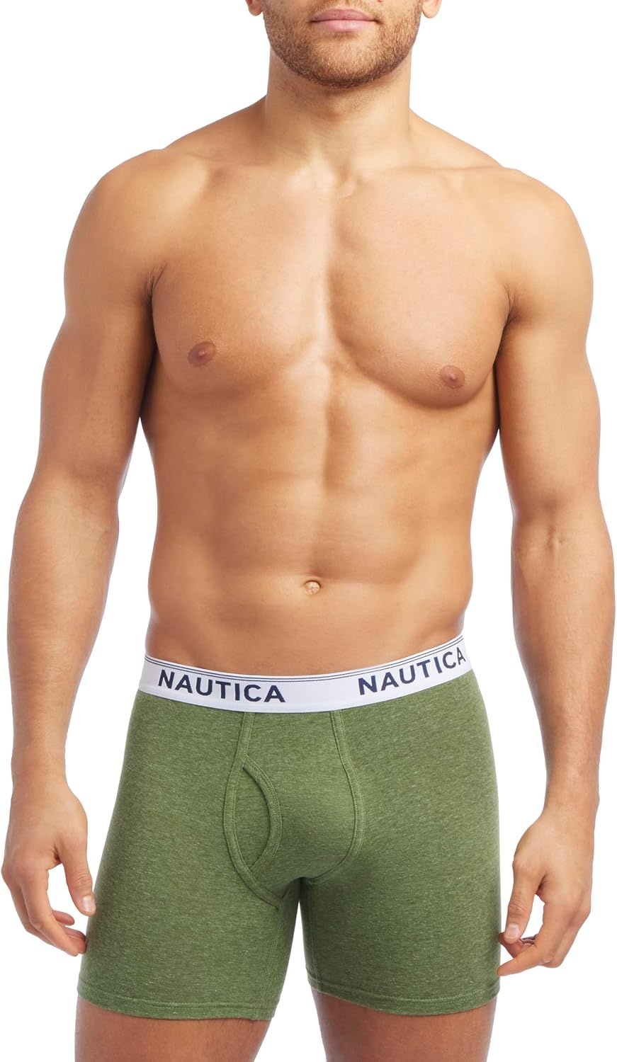 image:imageNautica Mens Stretch Performance 3pack Boxer BriefsLight GreyCharcoalForest Green Heather