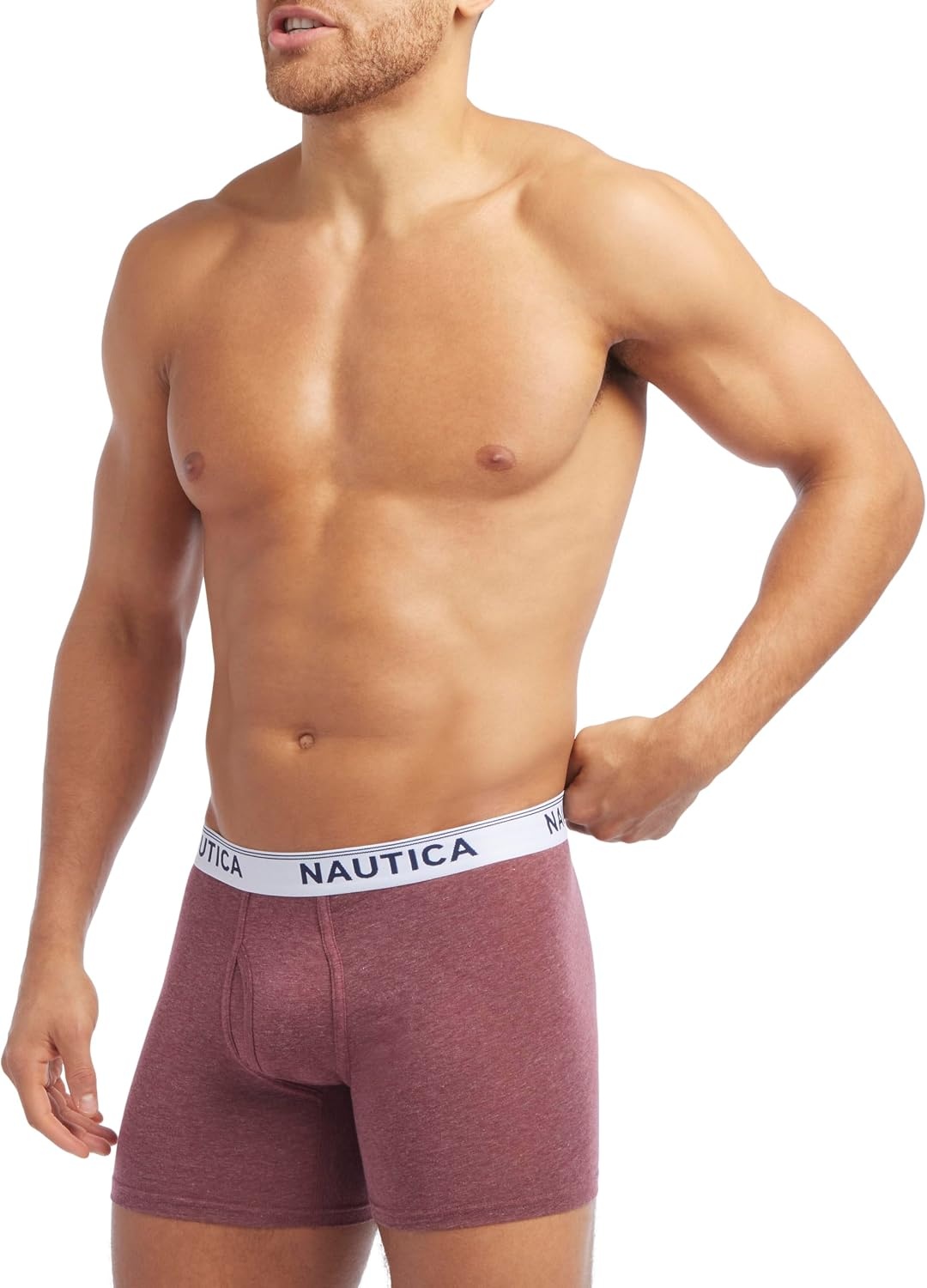 image:imageNautica Mens Stretch Performance 3pack Boxer BriefsPeacoatCharcoalCornel Heather