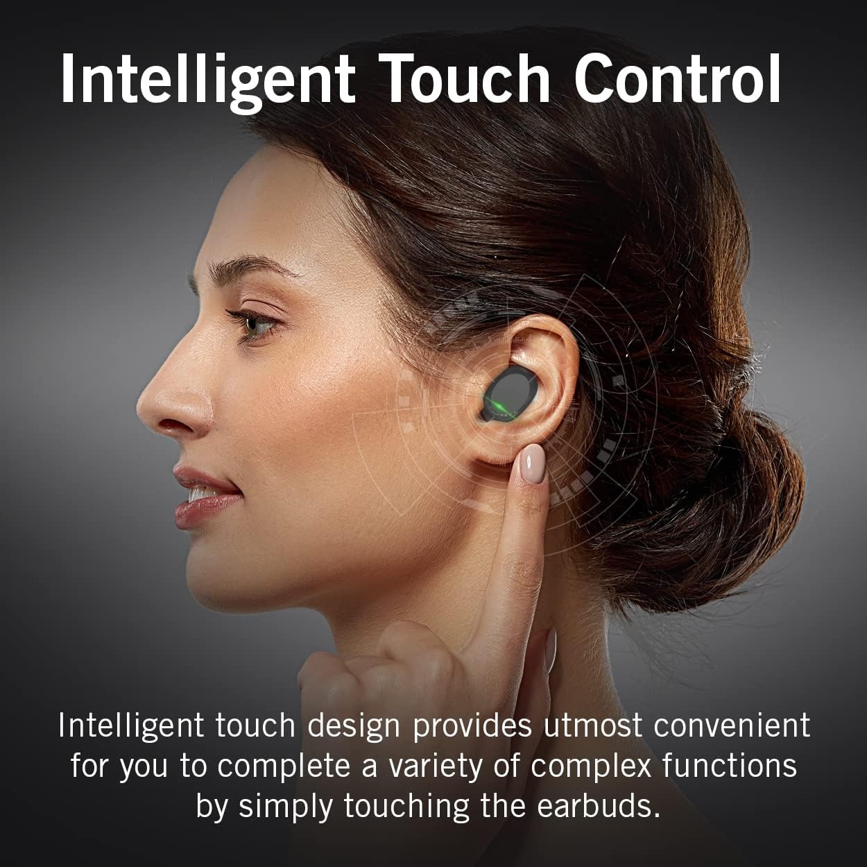 image:imageNautica T120 True Wireless Earbuds Bluetooth v51 TWS inEar Earphones with Builtin Mic Wireless Bluetooth Earbuds with Charging case Touch Control Ergonomic Design SweatProof USBC Black