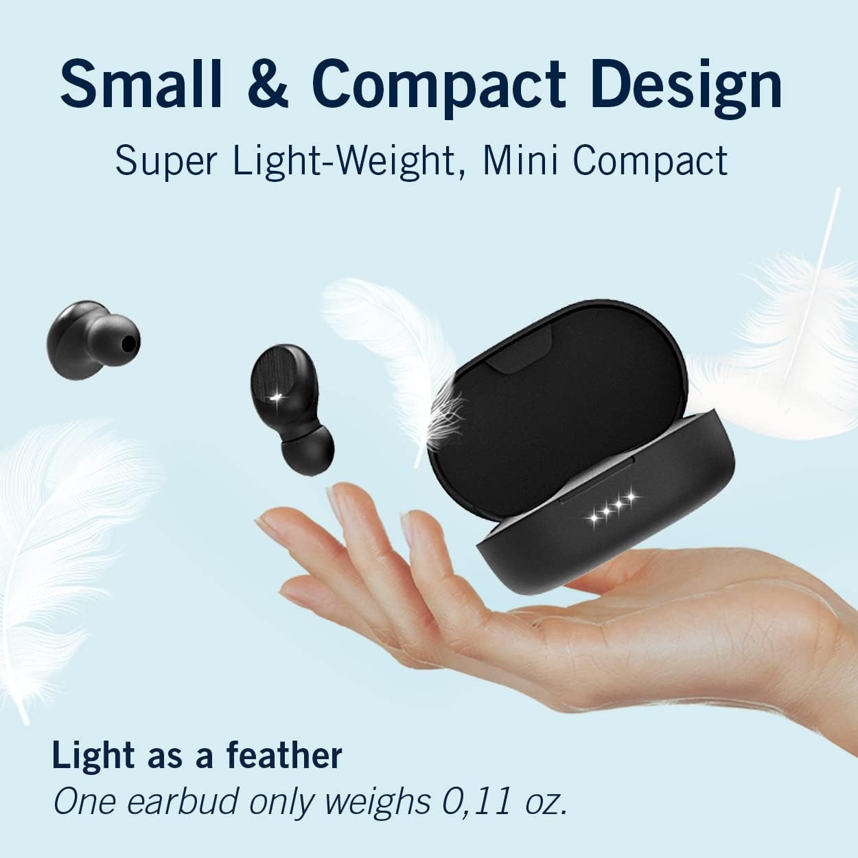 image:imageNautica T120 True Wireless Earbuds Bluetooth v51 TWS inEar Earphones with Builtin Mic Wireless Bluetooth Earbuds with Charging case Touch Control Ergonomic Design SweatProof USBC Black