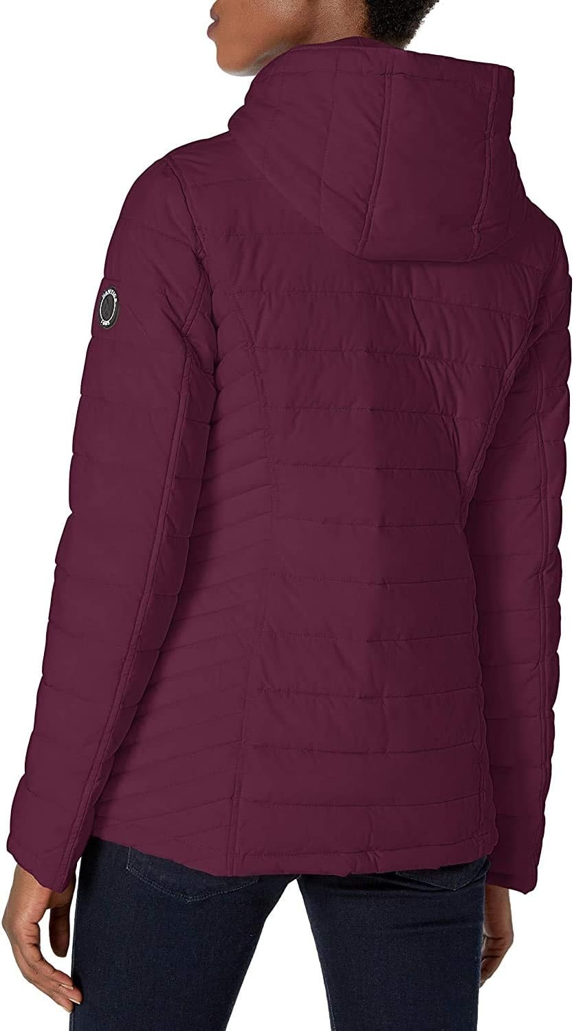 image:imageNautica Womens Faux Fur Trim Hooded Midweight Puffer JacketDeep Blue