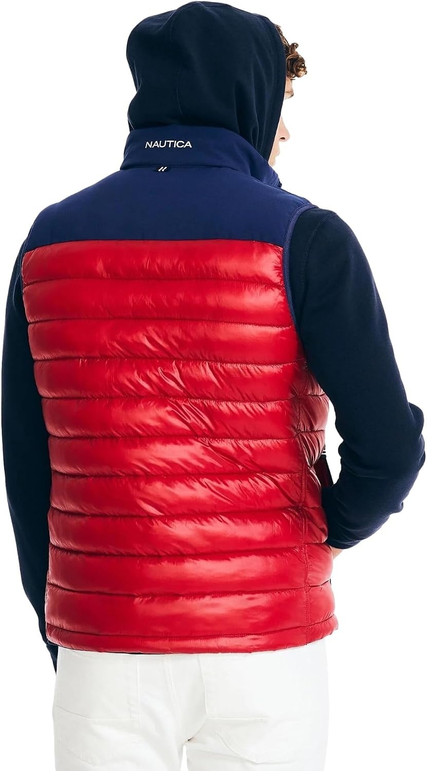image:imageNautica Womens Faux Fur Trim Hooded Midweight Puffer JacketNavyred