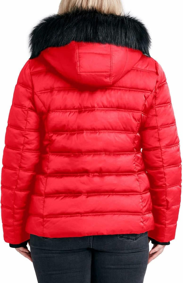image:imageNautica Womens Faux Fur Trim Hooded Midweight Puffer JacketReda