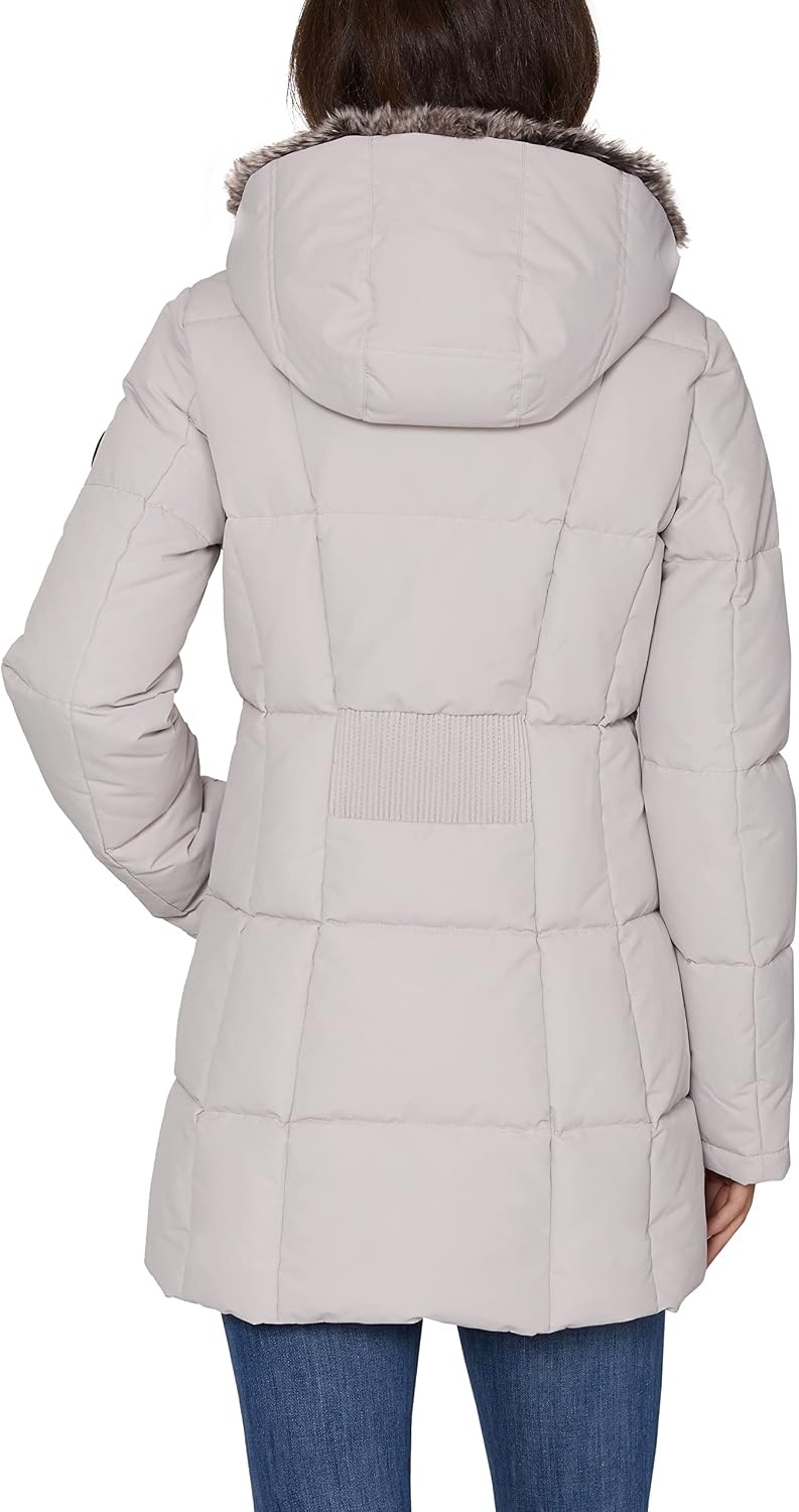 image:imageNautica Womens Heavyweight Puffer JacketFaux FurLined Hood Wind amp WaterResistant Winter CoatLimestone