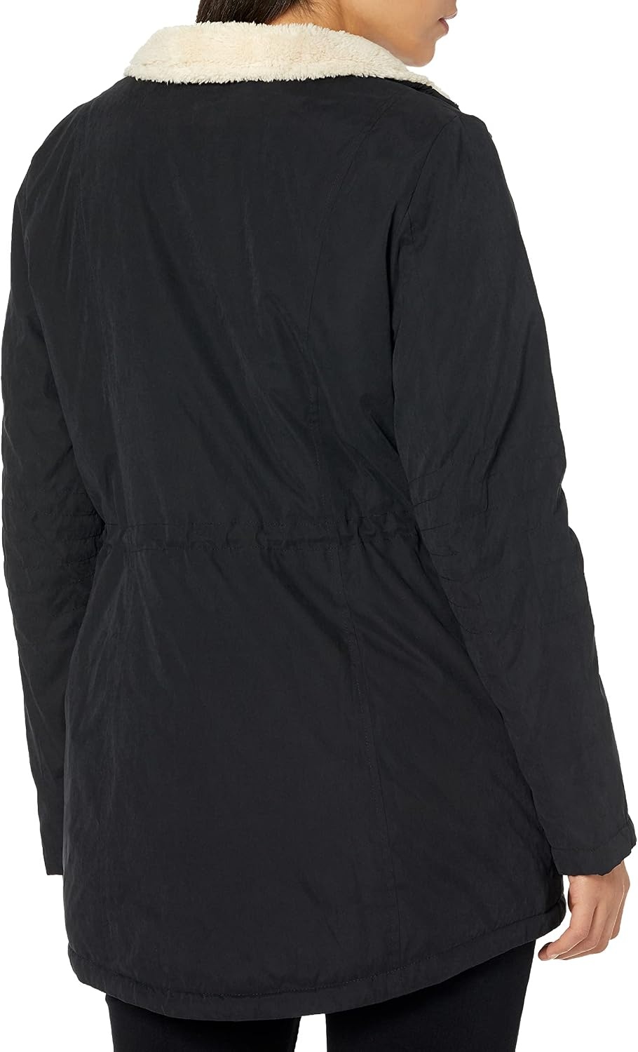 image:imageNautica Womens Microfiber Parka Anorak Jacket With Faux Fur Hooded TrimBlack