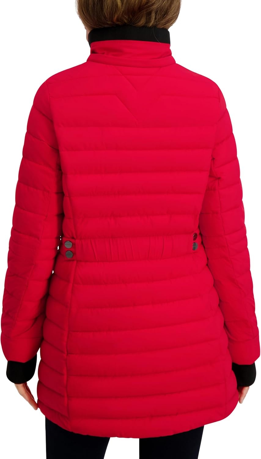 image:imageNautica Womens Midweight 34 Length Puffer Jacket with Hood Wind amp Water Resistant Winter CoatNautica Red