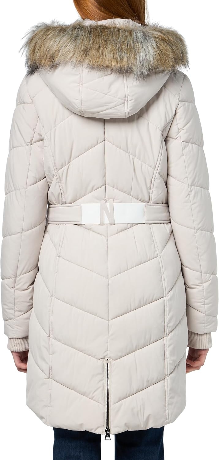 image:imageNautica Womens Novelty Wool Anorak with Faux Fur Trim HoodLimestone