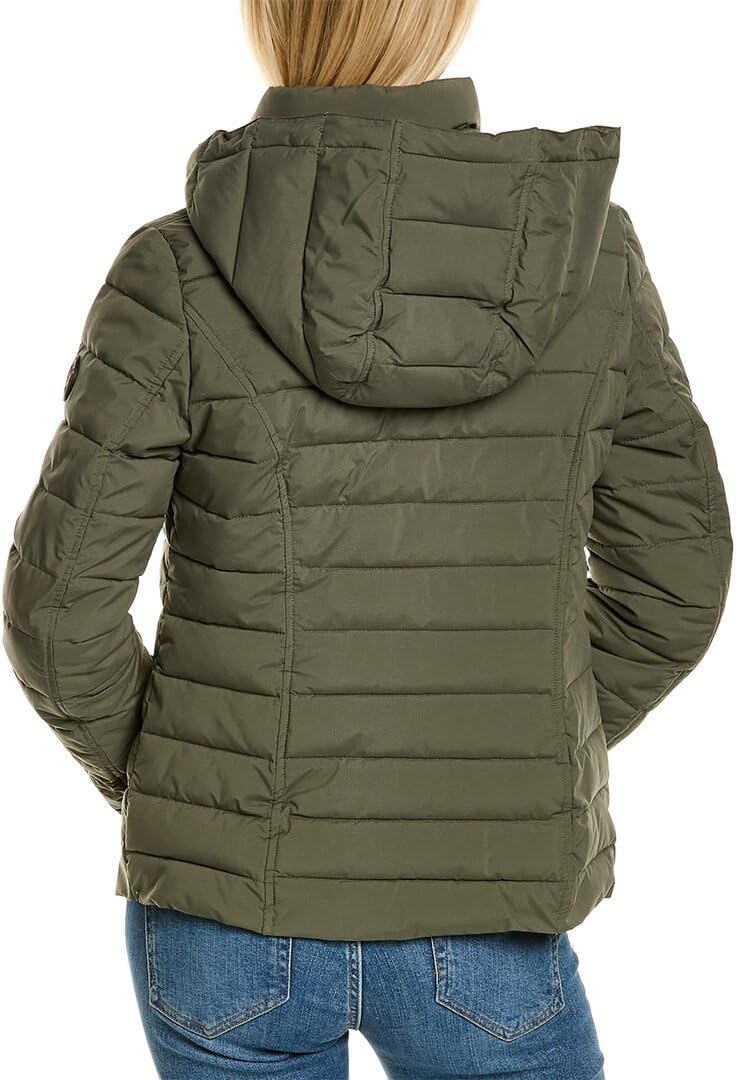 image:imageNautica Womens Short Stretch Packable Jacket With HoodSage