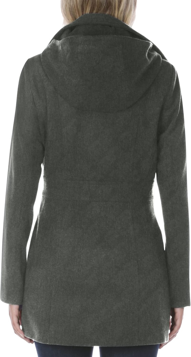 image:imageNautica Womens Soft Wool Blend Peacoat Double Breasted Winter Coat with Removable HoodCharcoal