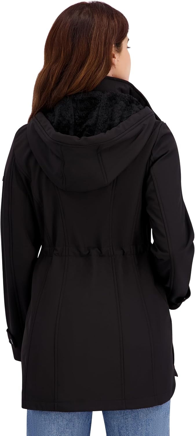 image:imageNautica Womens Softshell Jacket Lightweight Waterresistant Transitional Coat With Quilted BibBlack