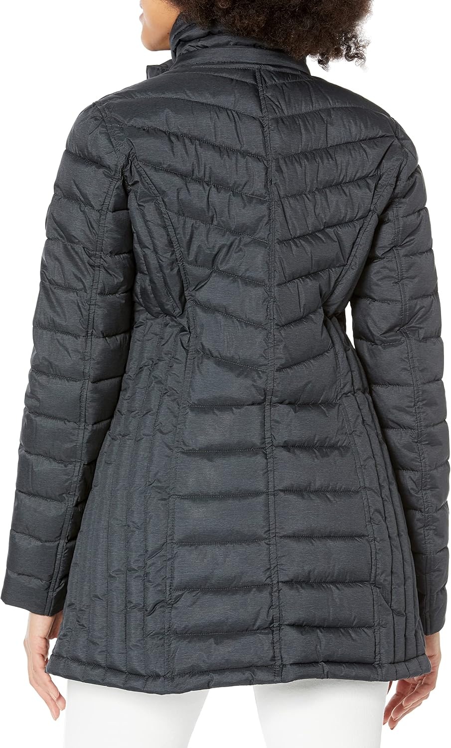 image:imageNautica Womens Stretch Puffer Jacket Midweight Quilted Coat Detachable HoodGrey
