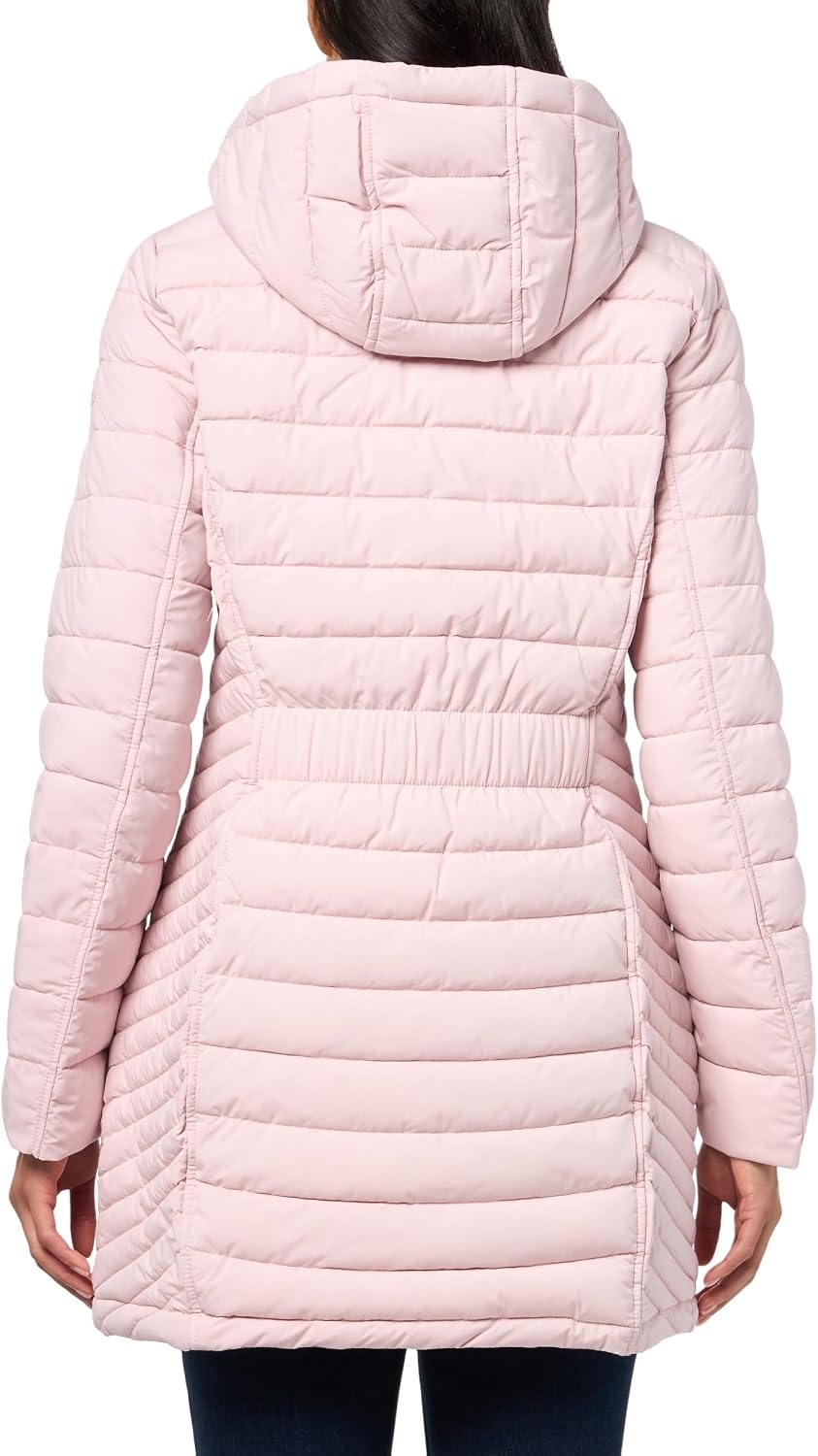 image:imageNautica Womens Stretch Puffer Jacket Midweight Quilted Coat Detachable HoodPink