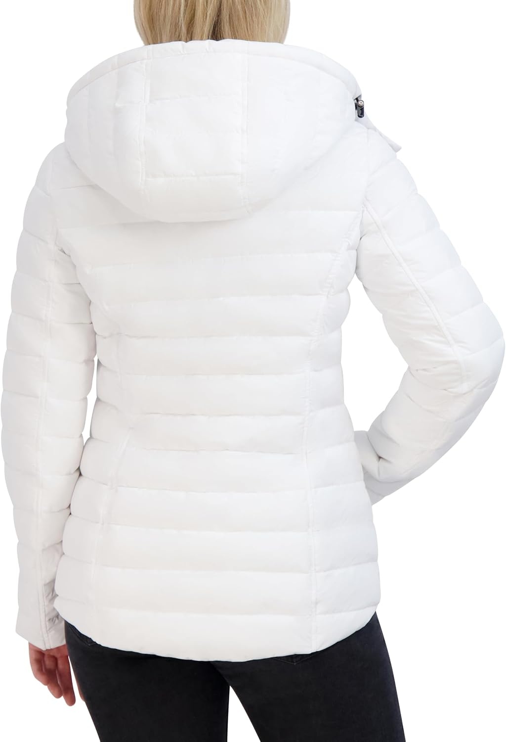 image:imageNautica Womens Stretch Puffer Jacket detachable Faux Fur Hood Midweight Waterresistant CoatWhite