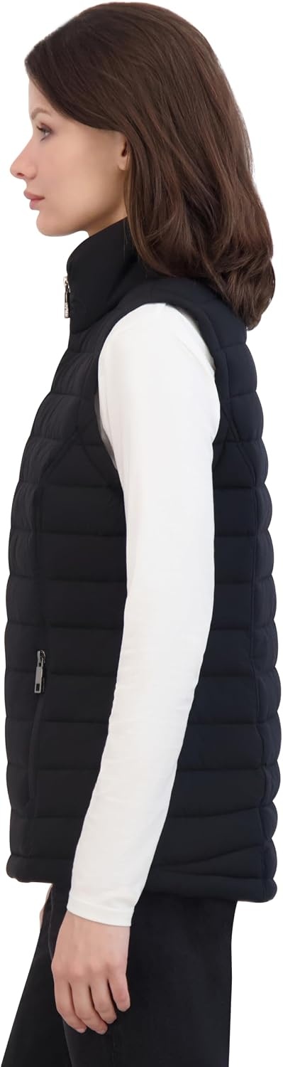 image:imageNautica Womens Stretch Puffer Vest Waterresistant Transitional Outerwear Layer With Detachable HoodBlack