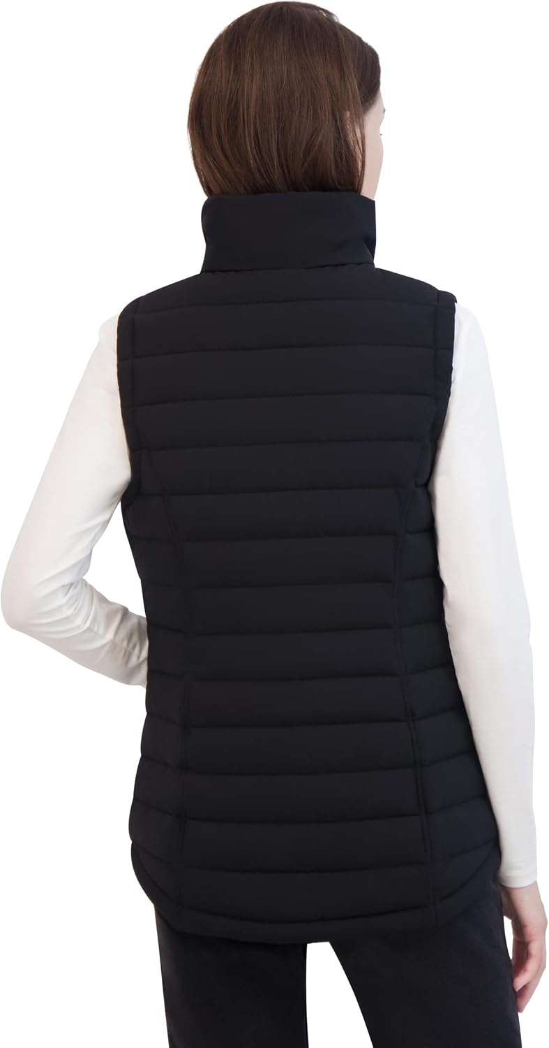 image:imageNautica Womens Stretch Puffer Vest Waterresistant Transitional Outerwear Layer With Detachable HoodBlack