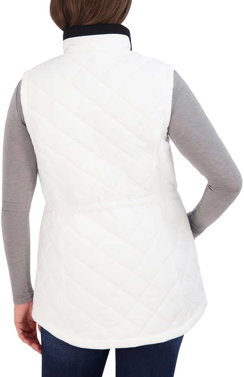 image:imageNautica Womens Stretch Puffer Vest Waterresistant Transitional Outerwear Layer With Detachable HoodWhite