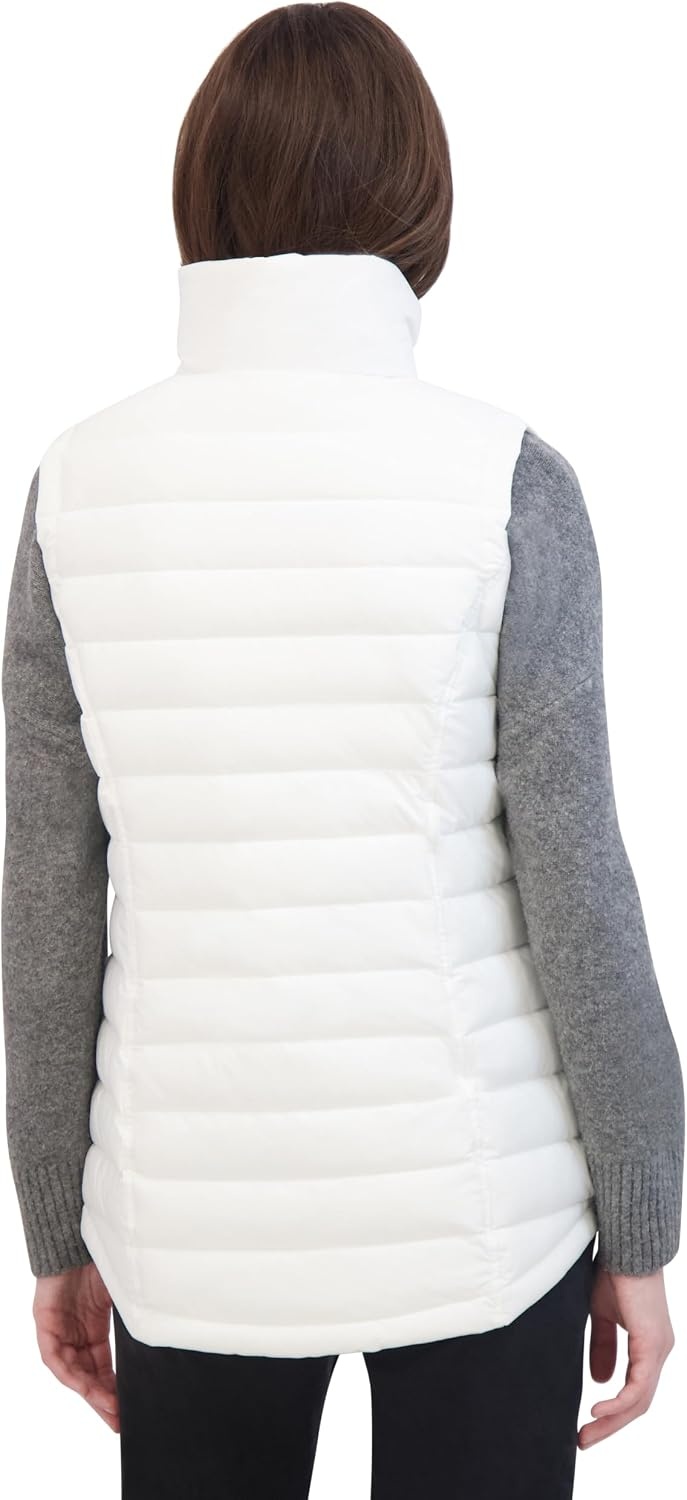 image:imageNautica Womens Stretch Puffer Vest Waterresistant Transitional Outerwear Layer With Detachable HoodWinter White