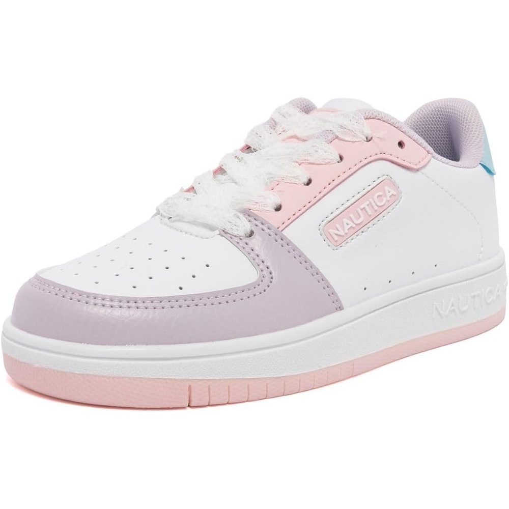 image:imageNautica Girls Sneakers Stylish LowTop Tennis Shoes with Cushioned Insole for Everyday Wear Toddler Little Kids and Big Kids LaceUpBungeePink Lilacsonsona