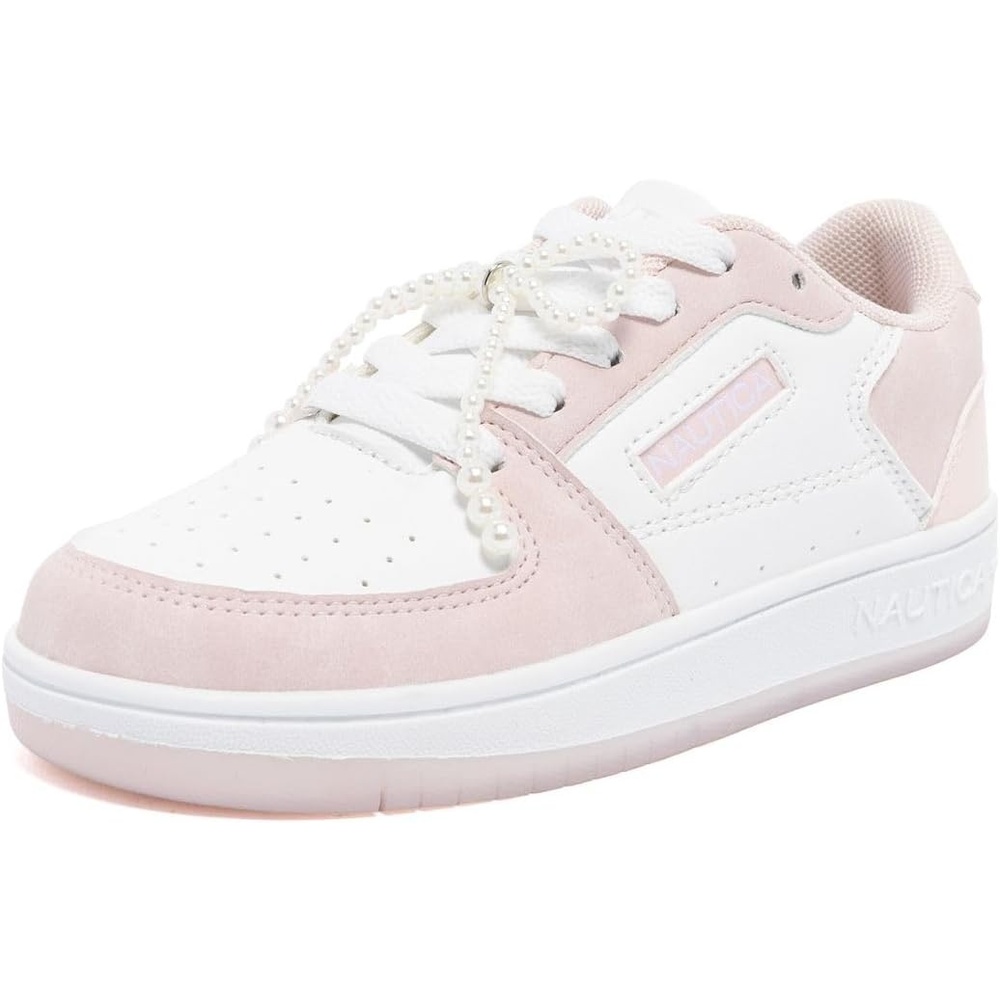 image:imageNautica Girls Sneakers Stylish LowTop Tennis Shoes with Cushioned Insole for Everyday Wear Toddler Little Kids and Big Kids LaceUpBungeePink Pearl