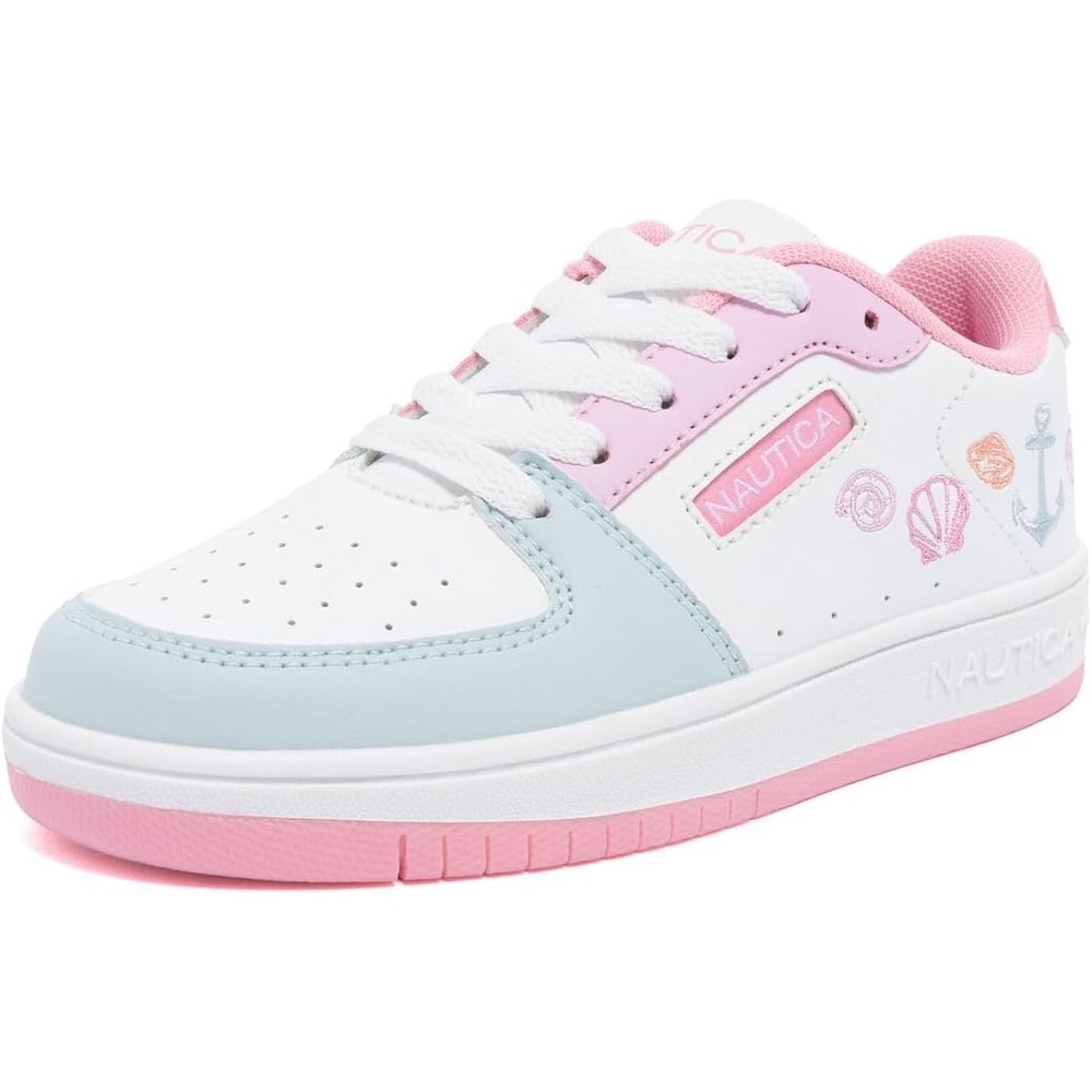 image:imageNautica Girls Sneakers Stylish LowTop Tennis Shoes with Cushioned Insole for Everyday Wear Toddler Little Kids and Big Kids LaceUpBungeeSoft Coastal