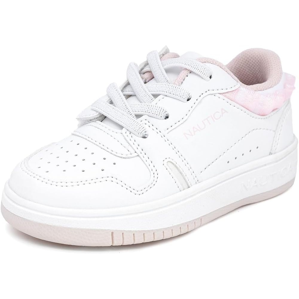 image:imageNautica Girls Sneakers Stylish LowTop Tennis Shoes with Cushioned Insole for Everyday Wear Toddler Little Kids and Big Kids LaceUpBungeeWhite Pinkmilra