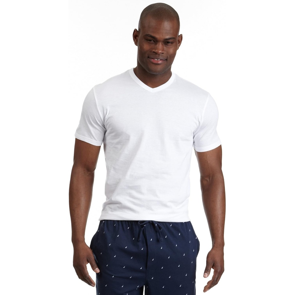 image:imageNautica Mens 3Pack Cotton VNeck TShirt3 Pack White