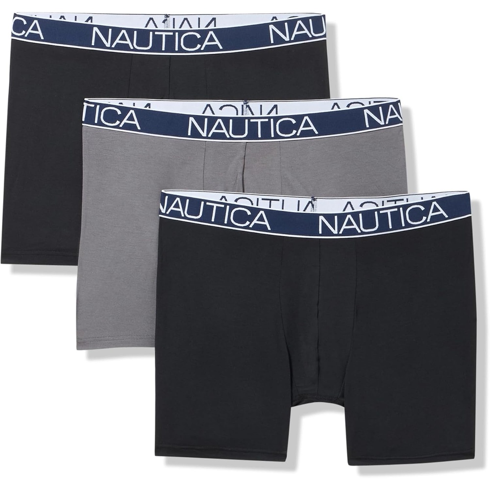 image:imageNautica Mens 3pack Modal Stretch Boxer Briefs2 BlackLead