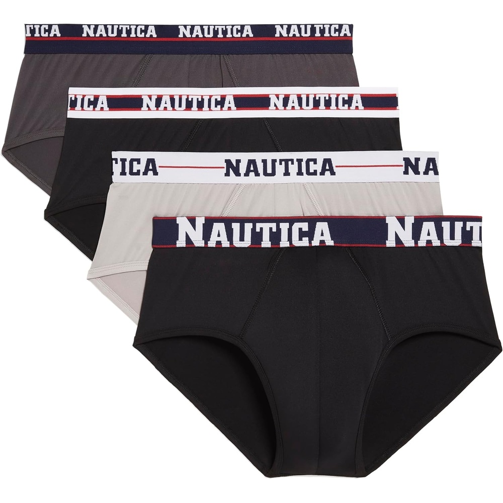 image:imageNautica Mens 4 Pack Limited Edition Micro Stretch BriefsCharcoal2 BlackAlloyassorted Wb