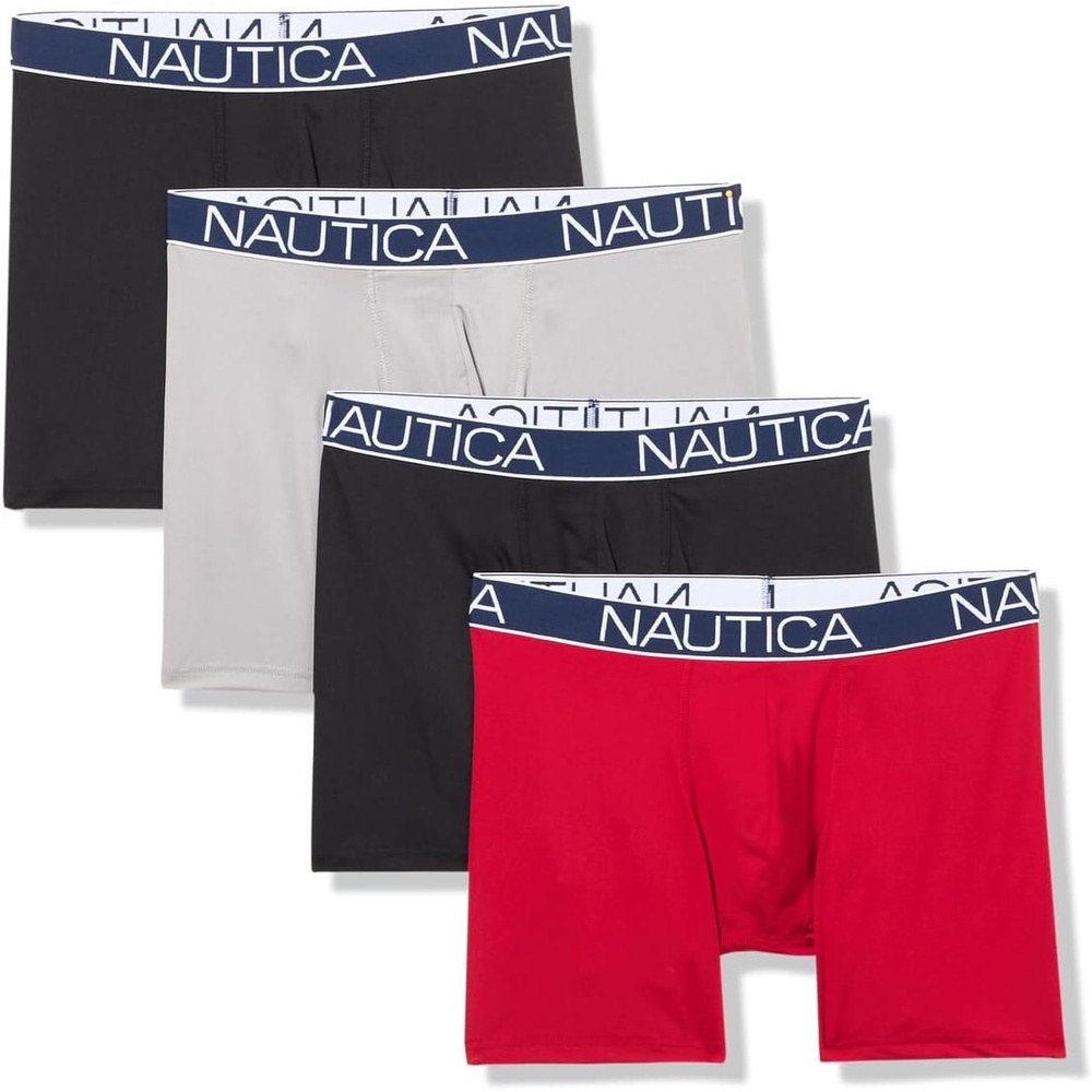 image:imageNautica Mens 4pack Brushed Micro Boxer Briefs2blackNautica RedAlloy