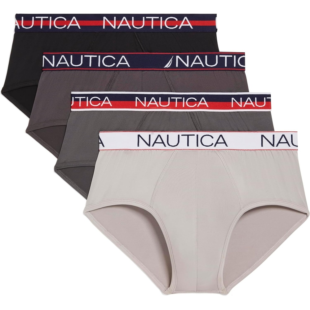 image:imageNautica Mens 4pack Limited Edition Micro BriefsBlackCharcoalLeadAlloy Assorted Wb