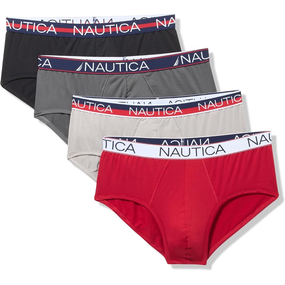 image:imageNautica Mens 4pack Limited Edition Micro BriefsBlackLead AlloyNautica Redassorted Wb