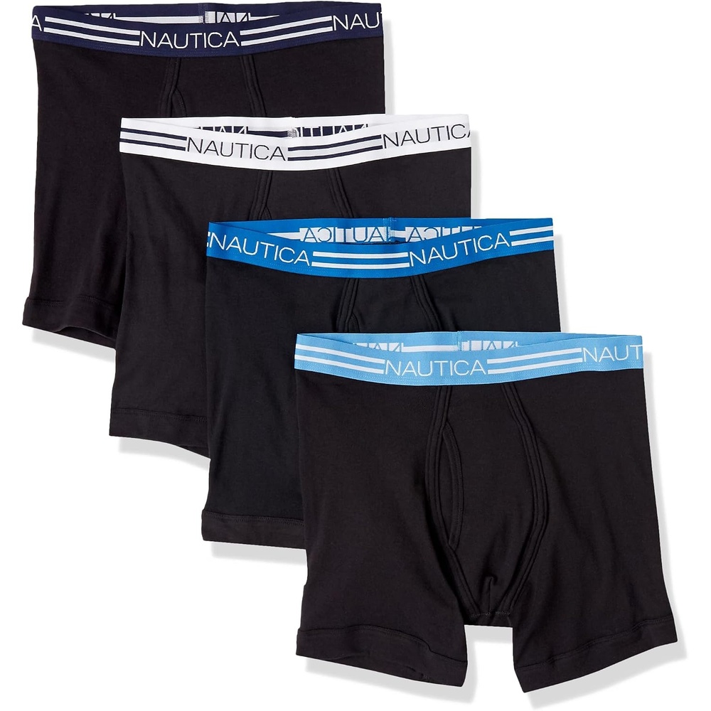 image:imageNautica Mens Classic Cotton 4pack Boxer BriefsBlack
