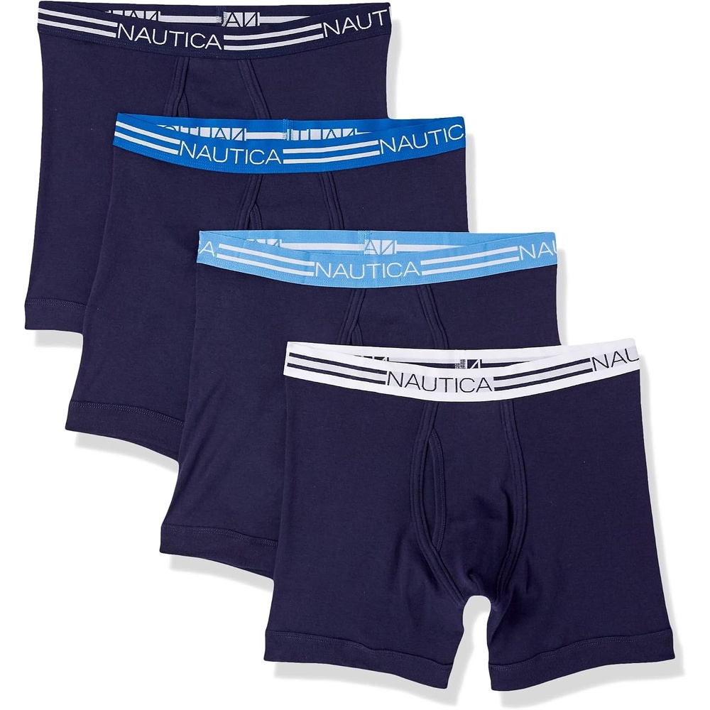 image:imageNautica Mens Classic Cotton 4pack Boxer BriefsPeacoat