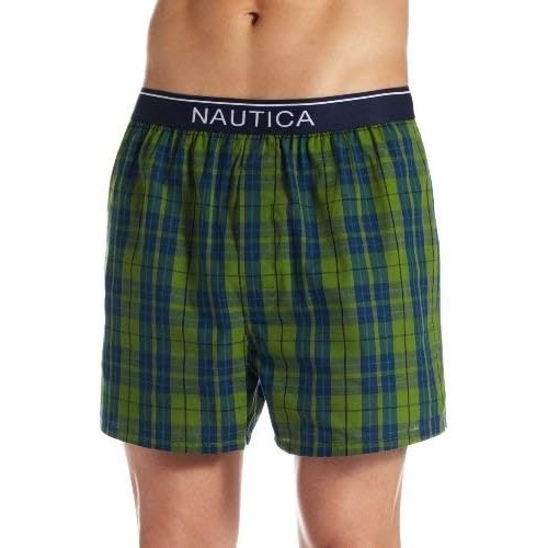 image:imageNautica Mens Classic Cotton Woven BoxerGalley Green