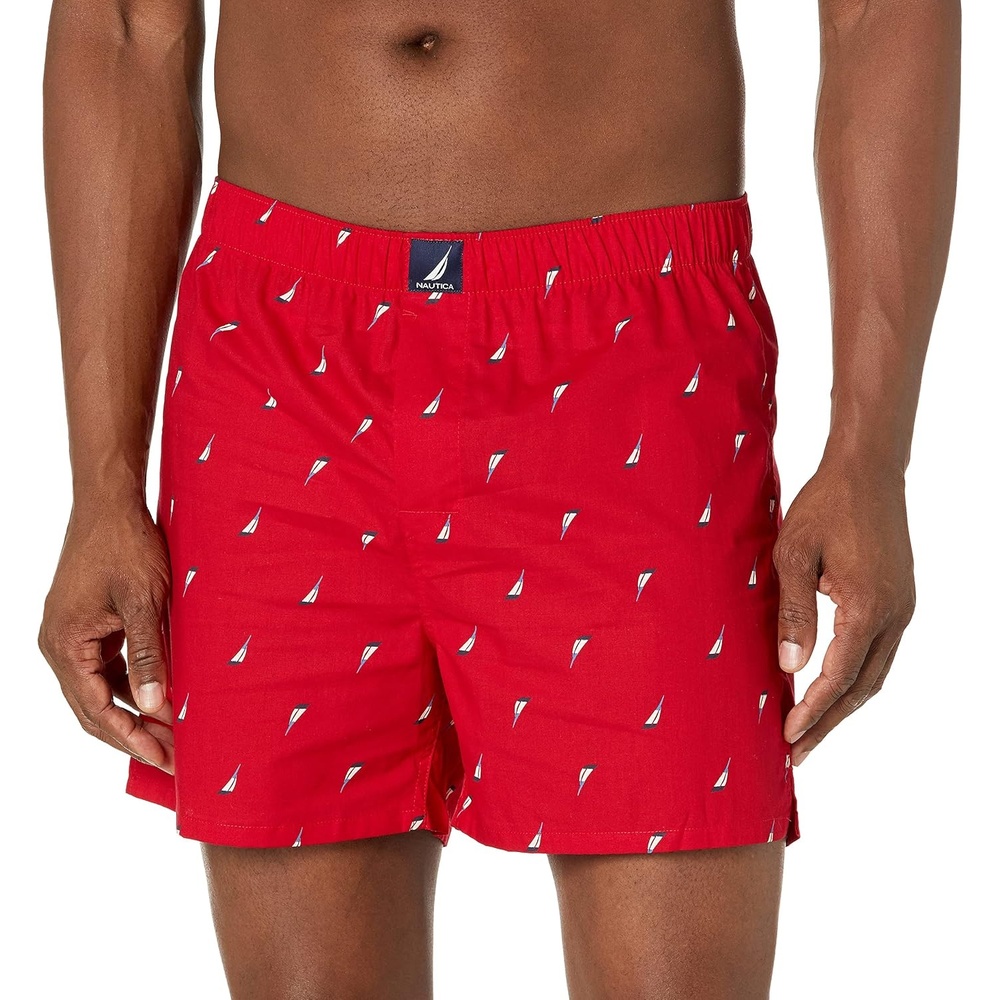 image:imageNautica Mens Classic Cotton Woven BoxerIndependence Sail Printnautica Red