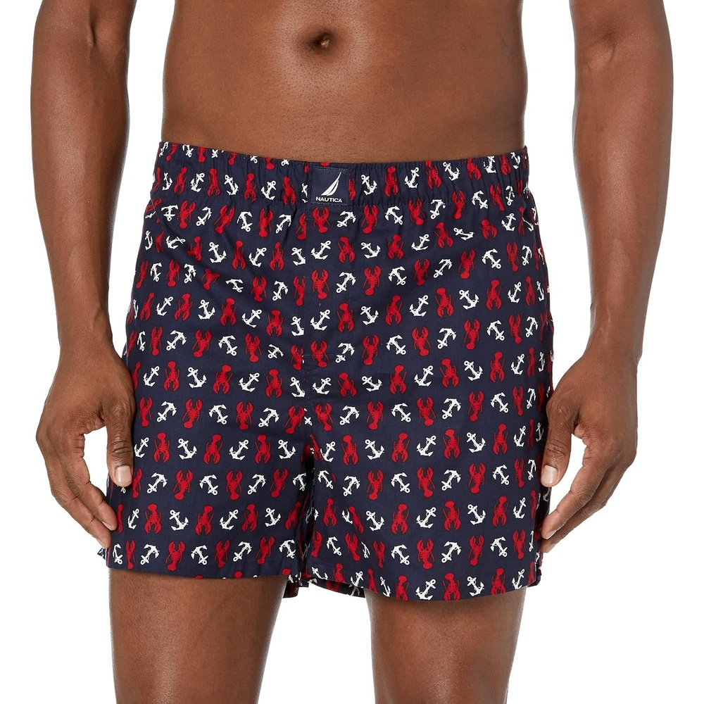 image:imageNautica Mens Classic Cotton Woven BoxerNautical Lobsterpeacoat